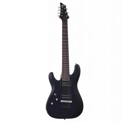 Schecter SCH439 C-7 Deluxe  Left Handed 7-String Electric Guitar Satin Black