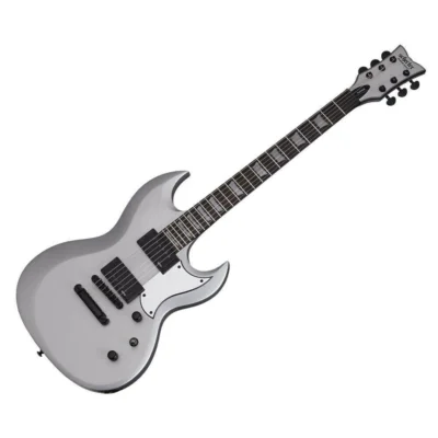 Schecter S-II Platinum Electric Guitar - Ebony / Satin Silver - 817 RRP $1749