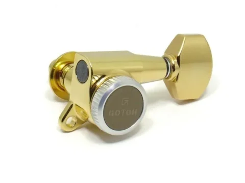 Gotoh 6-String Locking Tuners - 6 in line gold Staggered Posts
