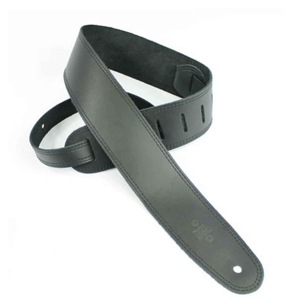 DSL Classic 2.5" Single Ply Black / Black Stitch Guitar Strap Made in Australia