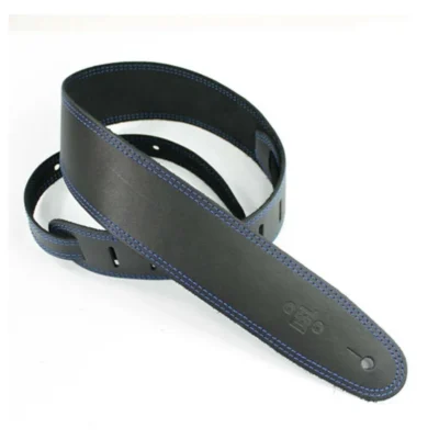 DSL  Classic 2.5" Single Ply Black / Blue Stitch Guitar Strap Made in Australia