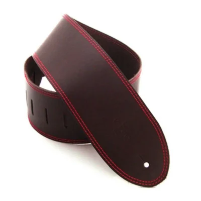 DSL Classic 3.5" Single Ply Brown / Red Stitch Guitar Strap Made in Australia