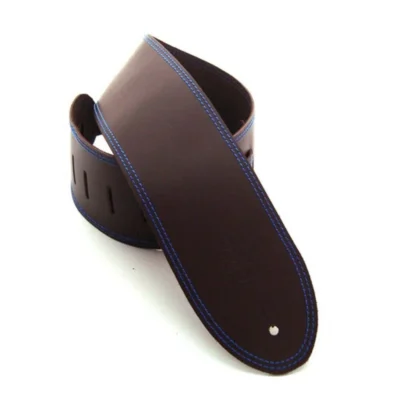DSL Classic 3.5" Single Ply Brown / Blue Stitch Guitar Strap Made in Australia