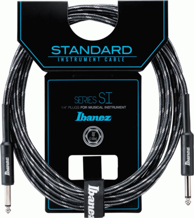 Ibanez SI10 CCT Woven Guitar Cable w/ 2 Straight Plugs - 10ft (Charcoal Grey)