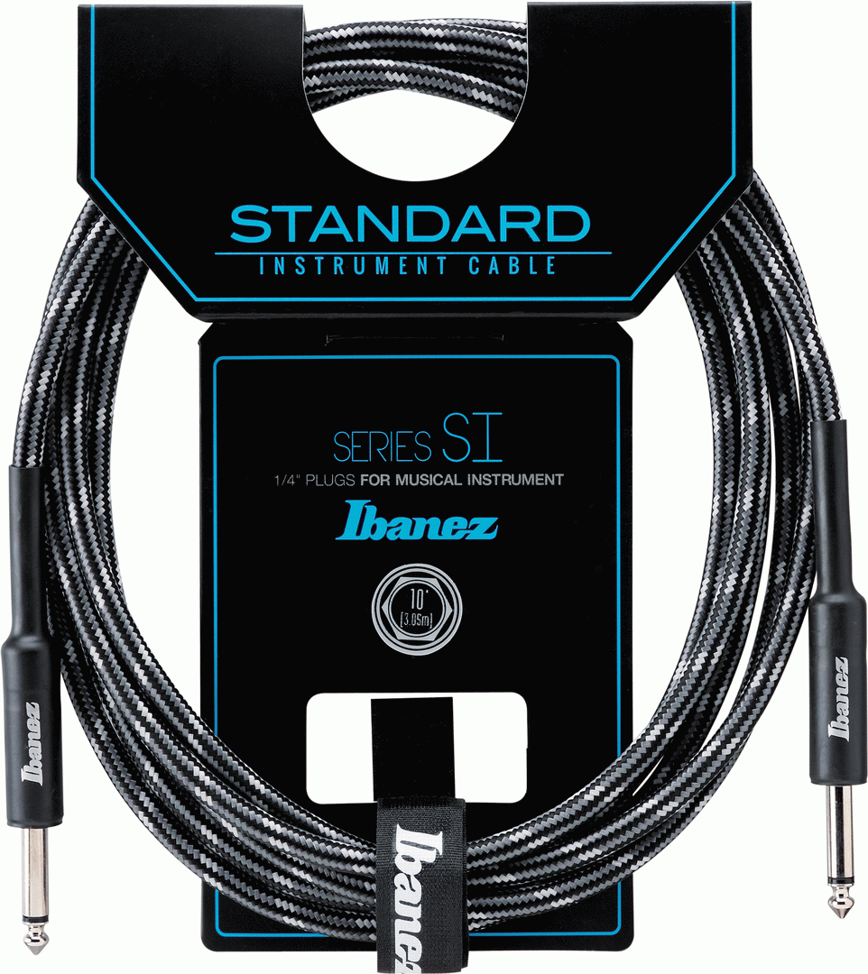 Ibanez SI10 CCT Woven Guitar Cable w/ 2 Straight Plugs - 10ft (Charcoal Grey)