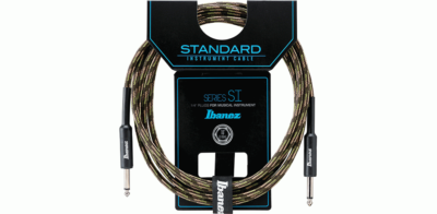Ibanez SI10 CGR Woven Guitar Cable w/ 2 Straight Plugs - 20ft - Camo Green