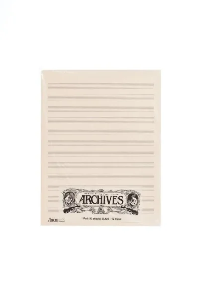 Archives Manuscript Score Pads, 12 Stave, 50 Sheets
