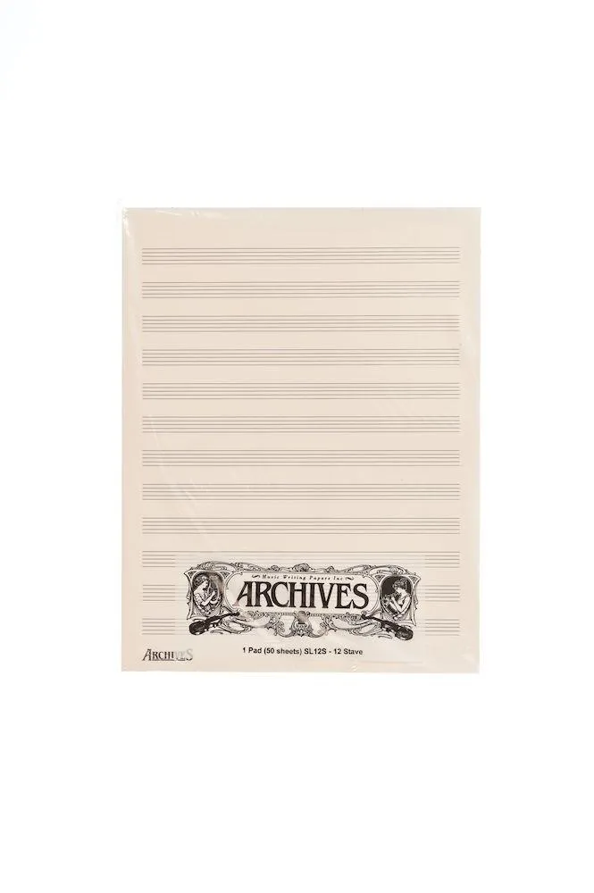 Archives Manuscript Score Pads, 12 Stave, 50 Sheets