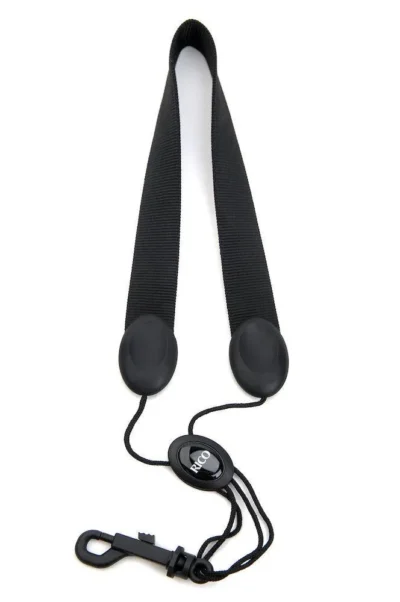 Rico Saxophone Strap, Tenor/Baritone, Black Nylon, Snap Hook