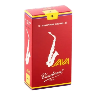 Vandoren Alto Saxophone Reeds 10-Pack Alto JAVA Red Strength 4