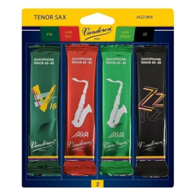 Vandoren Tenor Sax Jazz Reed Mix  1 x  ZZ, V16, JAVA Red & Green Strength 2