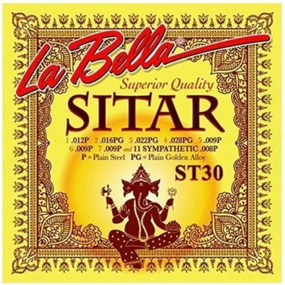 La Bella  ST30 Sitar String Set - 7 Main 11 Sympathetic strings Loop Ends