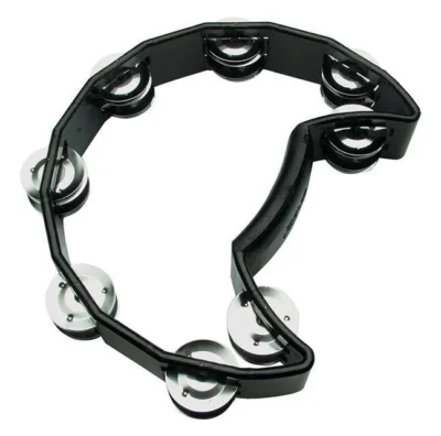 Toca Players Series Half Moon Black Tambourine with Double Nickel Plated Jingles