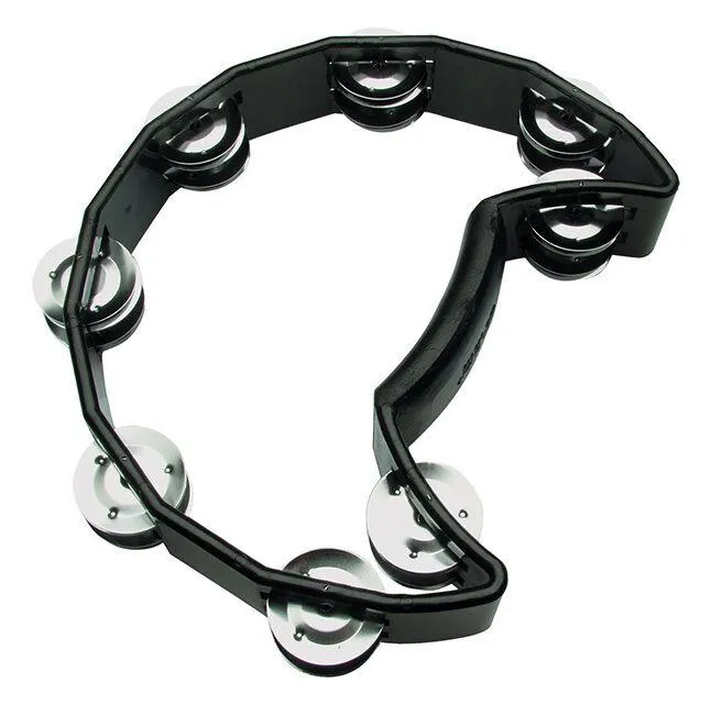 Toca Players Series Half Moon Black Tambourine with Double Nickel Plated Jingles