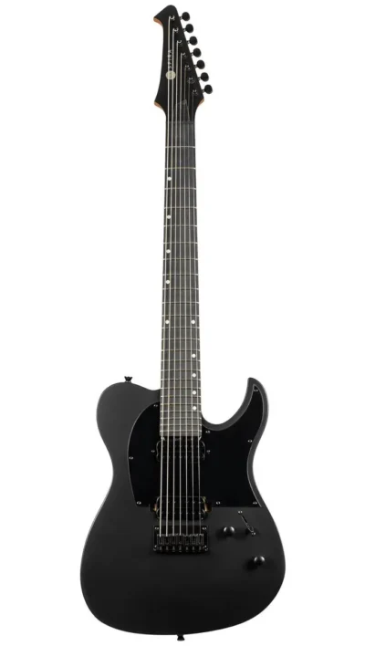 Spira T407MBK 7 String Electric Guitar w/ Spira Villian Humbucker Set, Black