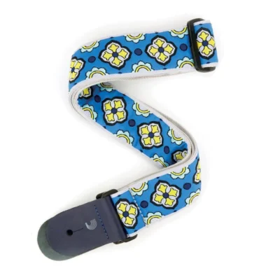 D'Addario Woven Guitar Strap, Latin Tile Art, Blue