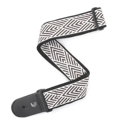 D'Addario Woven Guitar Strap, African Geometric, Cream