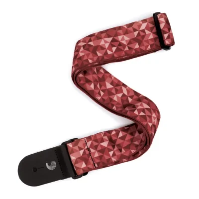 D'Addario Woven Guitar Strap, African Geometrics, Red