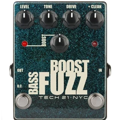 Tech 21 Bass Boost Fuzz Analog Guitar Effects Pedal Metallic Series