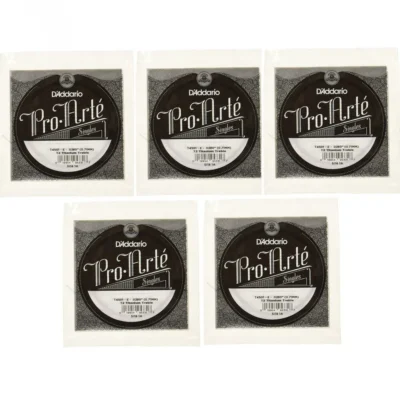 D'Addario T2 Titanium Treble Classical Guitar Single 1st String Normal Tension x 5