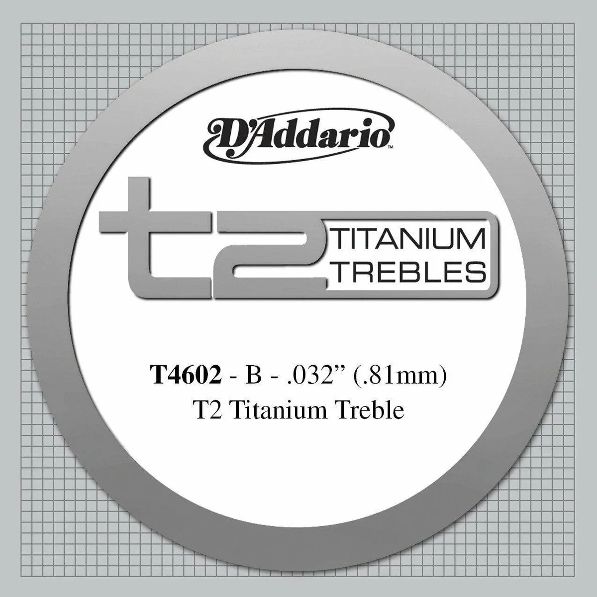 D'Addario T2 Titanium Treble Classical Guitar Single 2nd String Hard Tension,