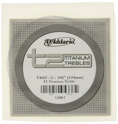 D'Addario T2 Titanium Treble Classical Guitar Single 3rd String  Hard Tension,