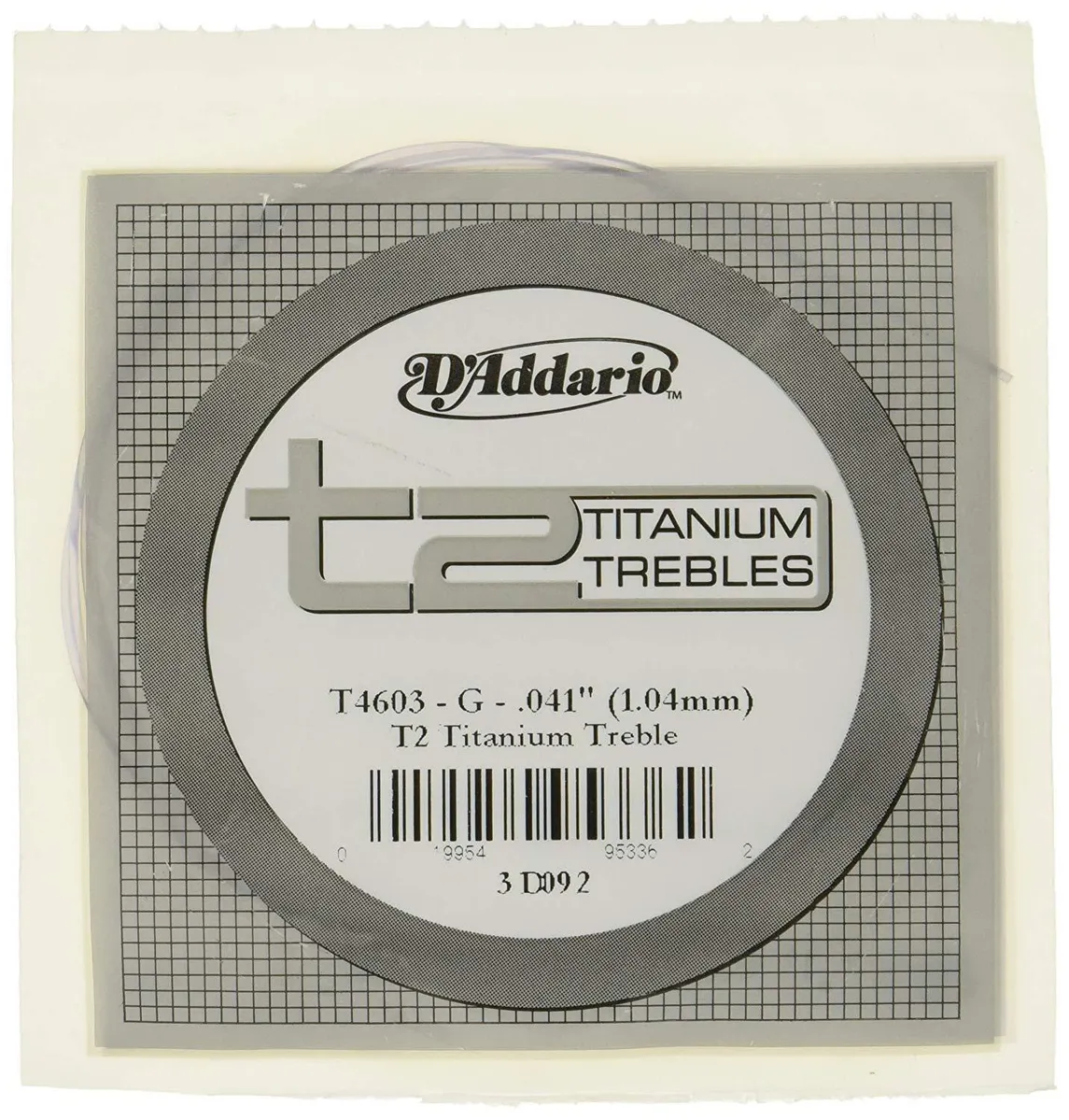 D'Addario T2 Titanium Treble Classical Guitar Single 3rd String Hard Tension,