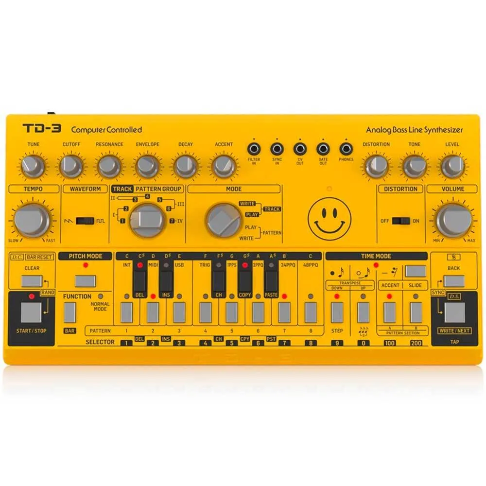 Behringer TD-3-Yellow Analog Bass Line Synthesizer - Yellow