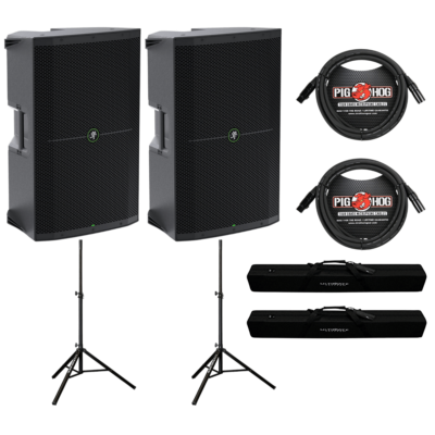Mackie Thump215XT Enhanced 1400W 15-inch Powered Speaker Pair - Deluxe Bundle