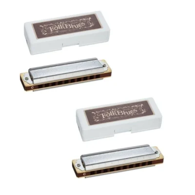 Tombo Folk Blues Mk II Harmonica 2-Pack Keys Low F and High G
