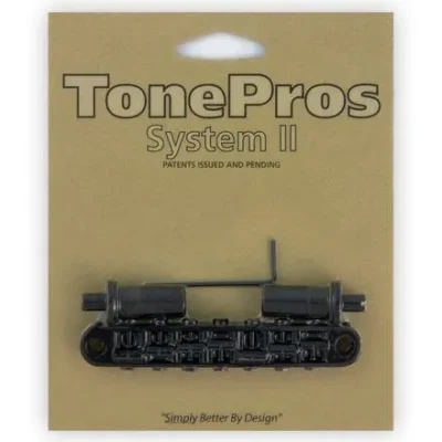 TonePros 7 - String Metric Tuneomatic Bridge  (large posts) Black