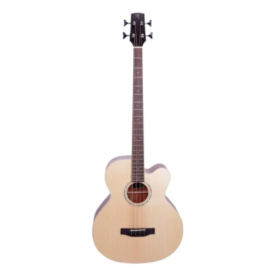 Timberidge all Solid Wood Acoustic / Electric Cutaway Bass Guitar