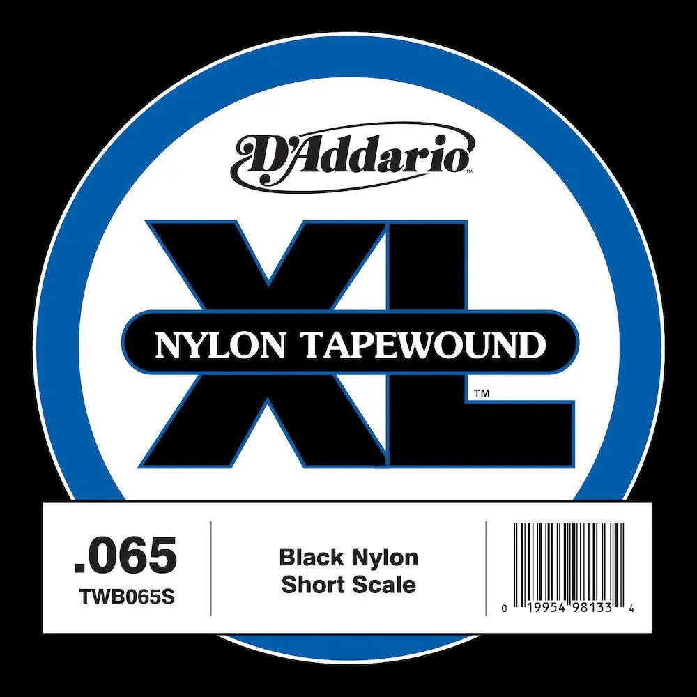 D'Addario TWB065S Nylon Tape Wound Bass Guitar Single String, .065