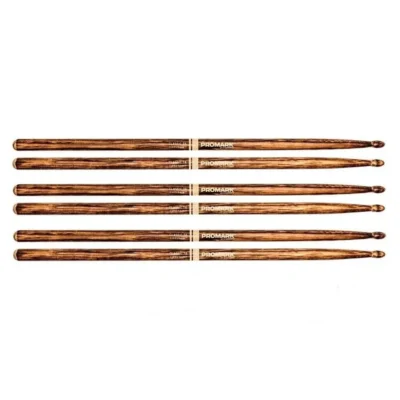3 Pairs ProMark Hickory Firegrain Drumsticks TX5AW-FG Drum stick 5A wood Tip
