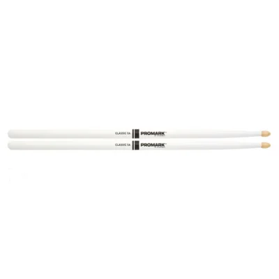 Promark Classic 5A White Hickory Drumsticks - Wood Tip