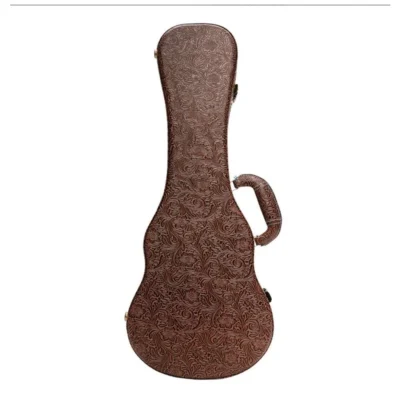 Deluxe Shaped Concert Ukulele Hard Case (Paisley Brown)
