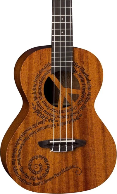 Luna Uke Malu Peace Concert Acoustic Ukulele with Gig Bag