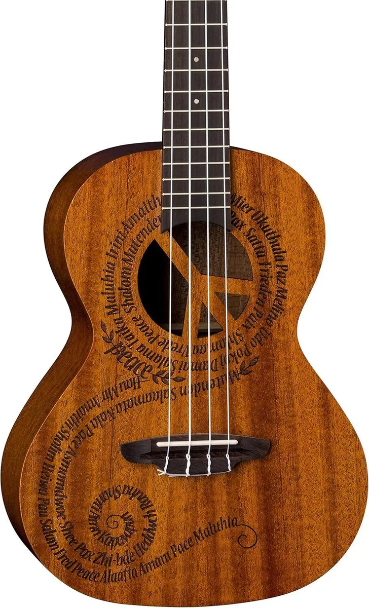 Luna Uke Malu Peace Concert Acoustic Ukulele with Gig Bag