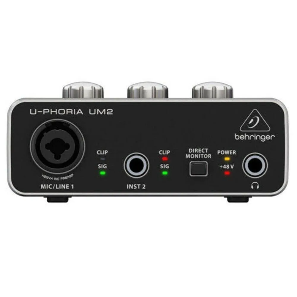 Behringer U-Phoria UM2 2-channel USB Audio Interface with 1 XENYX Preamp