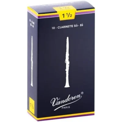 Vandoren B Flat Clarinet Reed Traditional Grade 1.5 , CR1015 , 10 Reeds