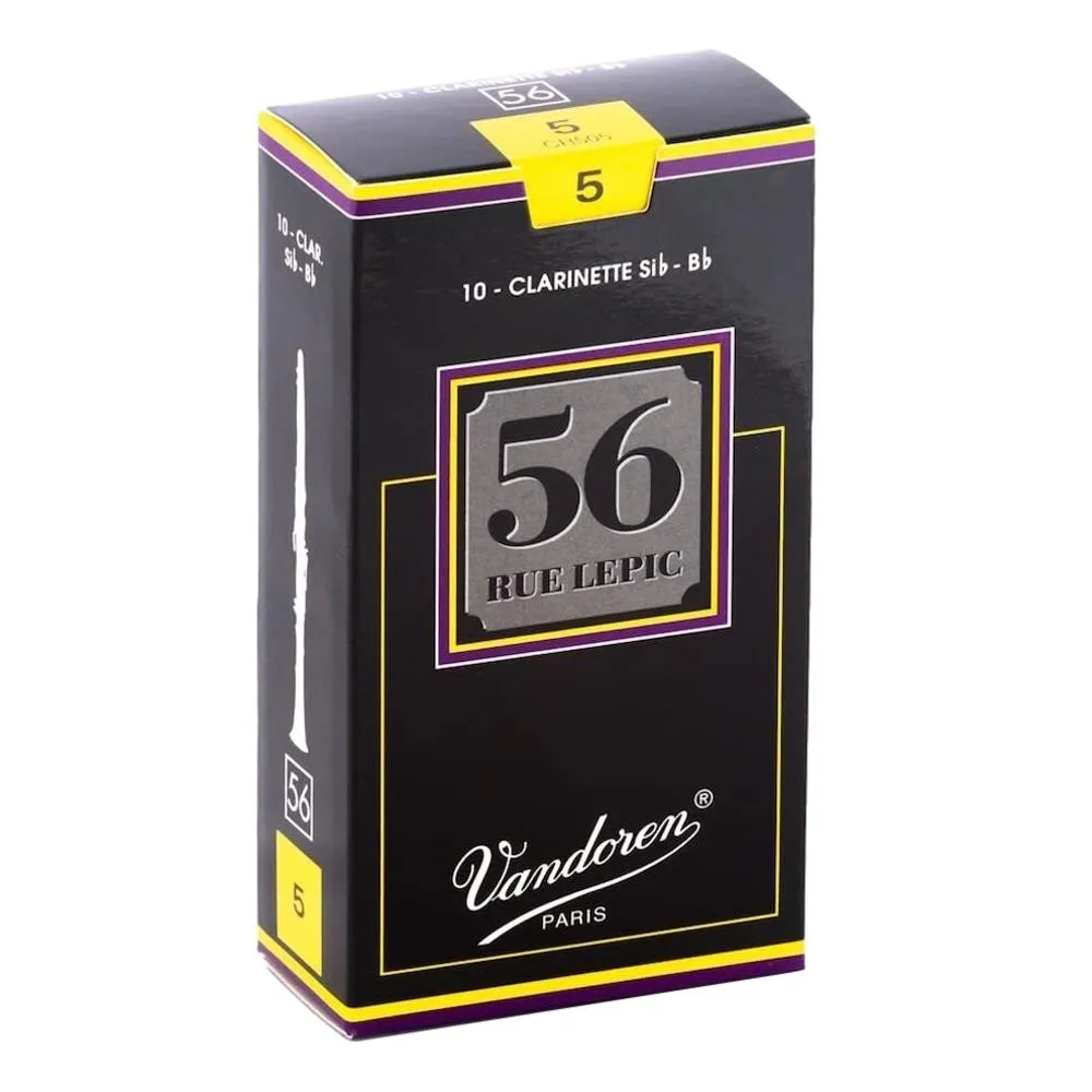 Vandoren B Flat Clarinet Reed 56 Rue Lepic Grade 5 Box of 10