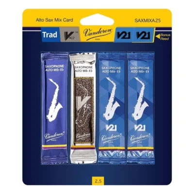 Vandoren Classic Alto Saxophone Reed Mix Card Grade 2.5