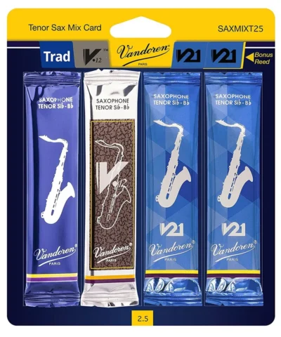 Vandoren Tenor Saxophone Reed Mix Card Grade 2.5