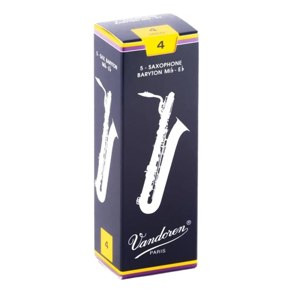 Vandoren Baritone Saxophone Reed - Traditional - Grade 4.0 Box of 5