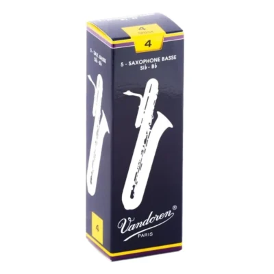 Vandoren Bass Saxophone Reeds Traditional Grade 4.0 Box of 5