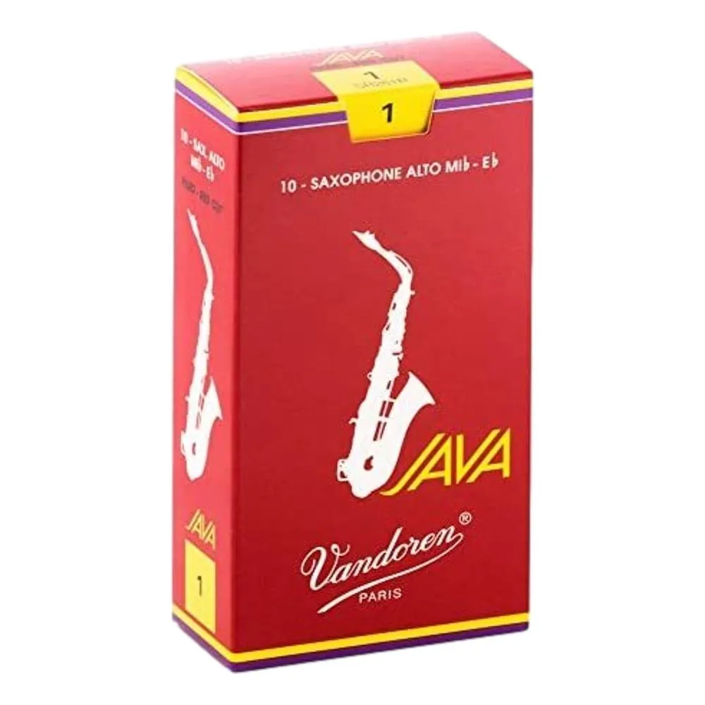 Vandoren Alto Saxophone Reed JAVA Red Grade 1.0 Box of 10