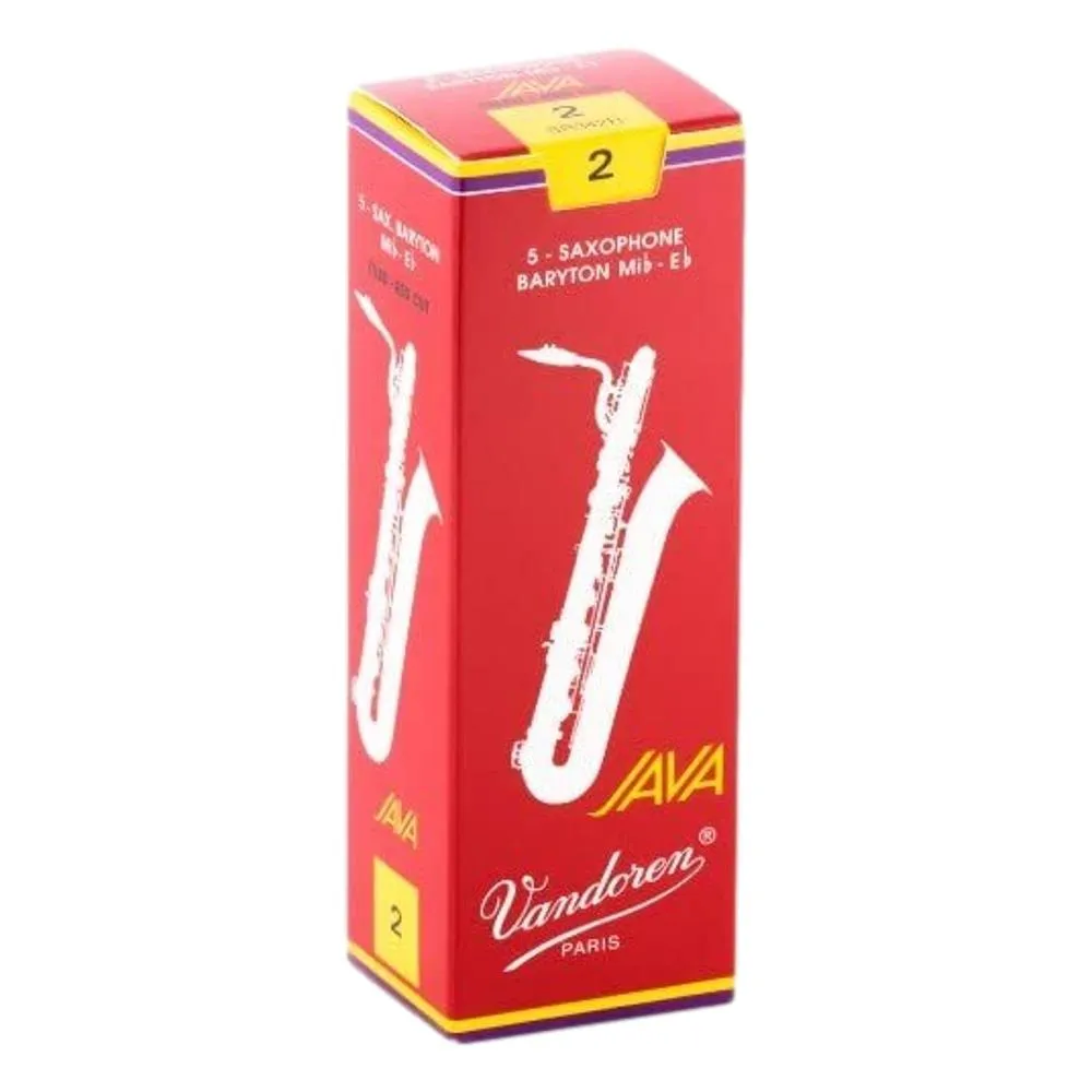 Vandoren Baritone Saxophone Reed JAVA RED Grade 2.0 Box of 5