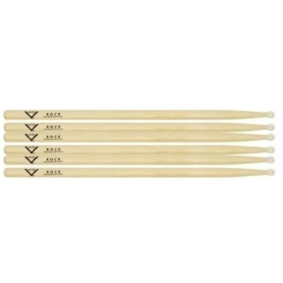 Vater Selected Hickory Drumsticks Rock Nylon Tip 3 Pairs - No packaging