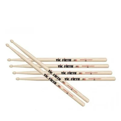 Vic Firth 2BW Classic Hickory 2B Wood Tip Drum Sticks x 3 Pairs Drumsticks