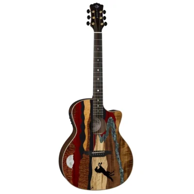 Luna Vista Stallion Acoustic / Electric Guitar C/w Hardcase